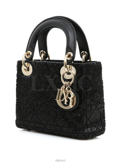 Lady mini bag black cannage micropearl embroidery M0505OIBE - DIOR - BALAAN 2