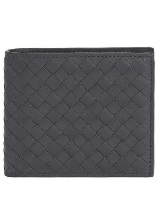 Intreciato Weaving Half Wallet Dark Grey - BOTTEGA VENETA - BALAAN 2