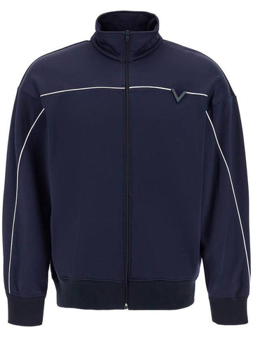 metallic v-detail sports sweatshirt - VALENTINO - BALAAN 1