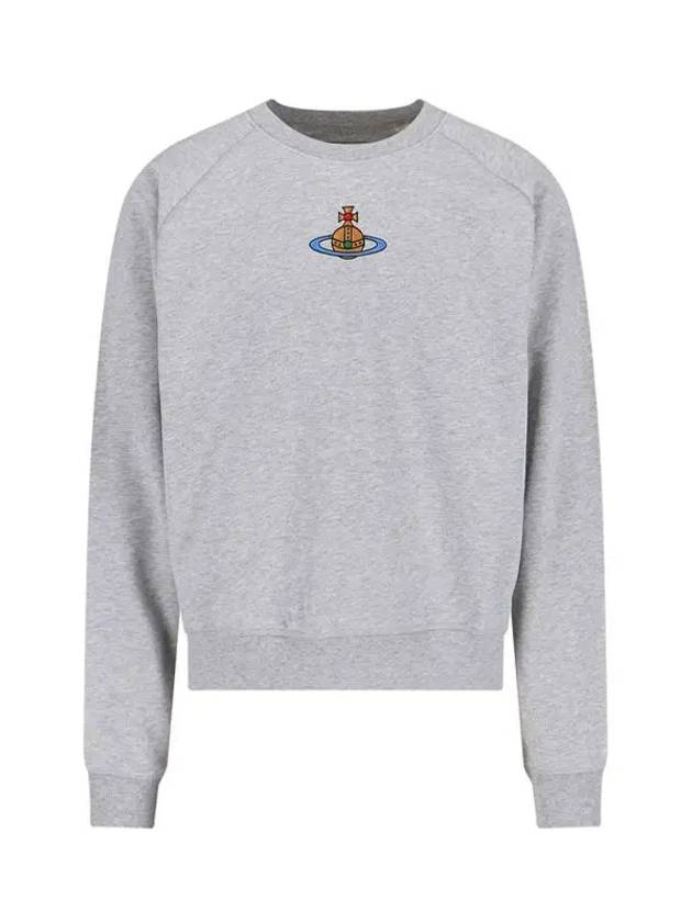 Embroidered Logo Cotton Sweatshirt Grey - VIVIENNE WESTWOOD - BALAAN 2