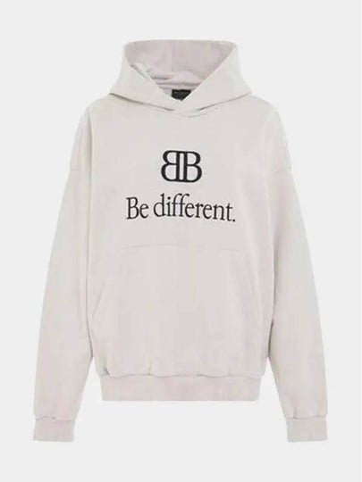 BB Logo Print Hoodie Cream - BALENCIAGA - BALAAN 2