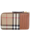 Vintage Check Zipper Card Wallet Beige - BURBERRY - BALAAN 3