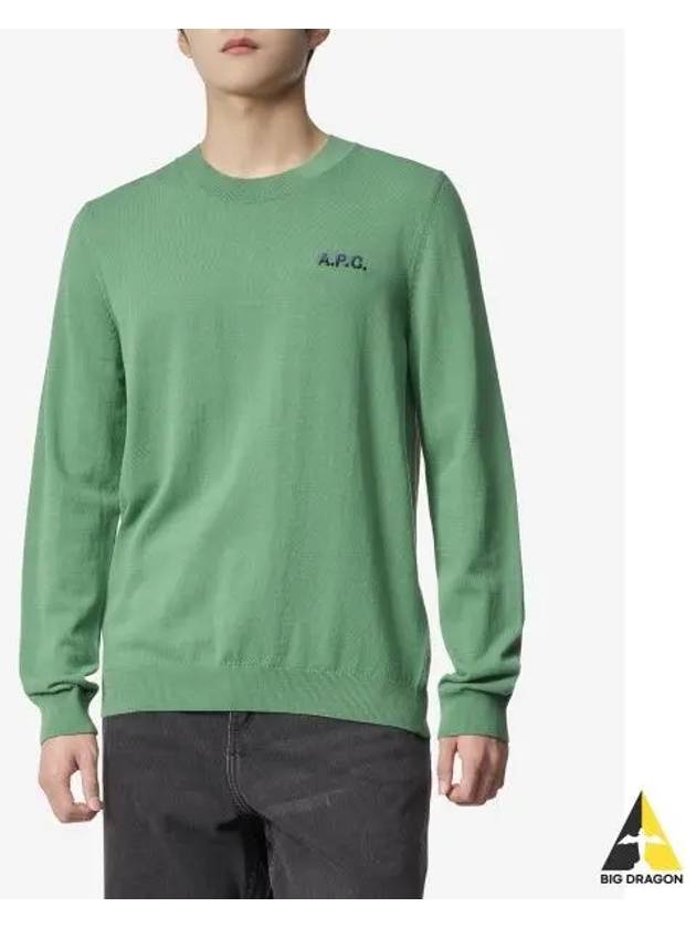 Embroidered Logo Knit Top Green - A.P.C. - BALAAN 2