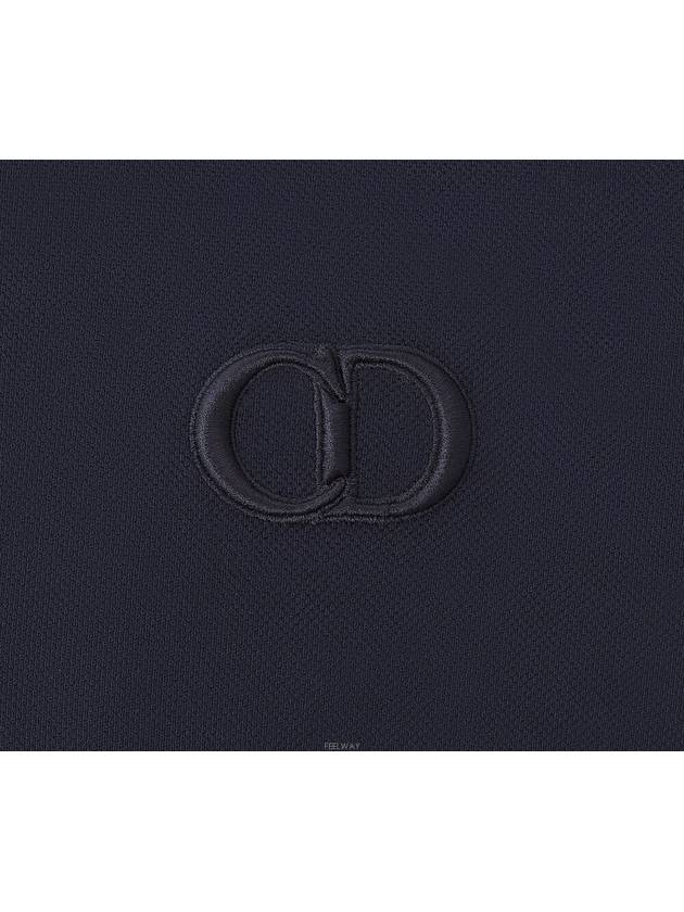 CD Icon Cotton Polo Shirt Navy - DIOR - BALAAN 4