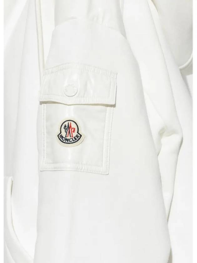 Logo Fleece Zip Up Hoodie Silk White - MONCLER - BALAAN 5