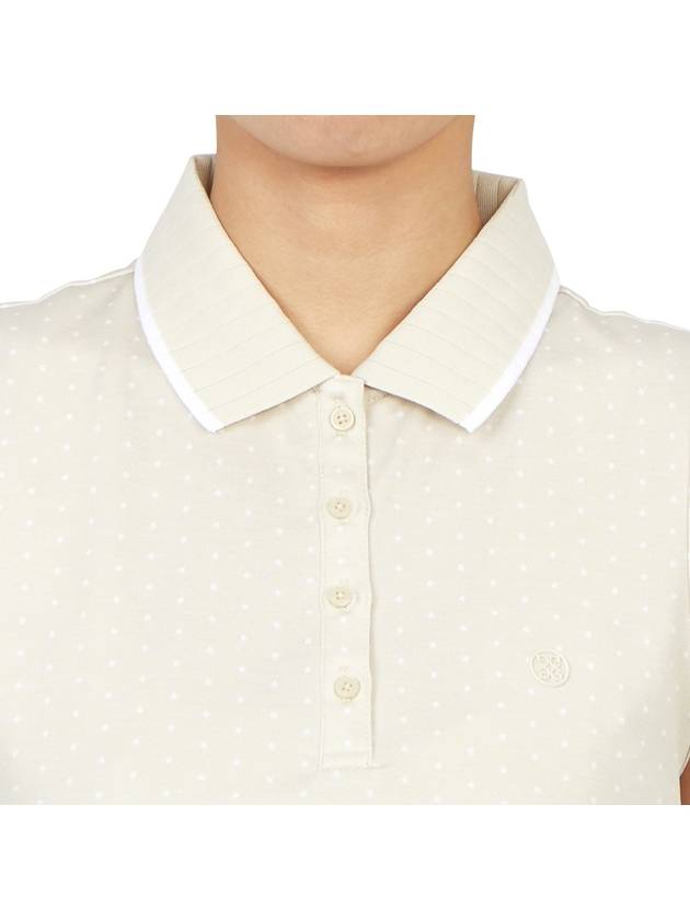 Polkadot Sleeveless Polo Shirt Beige - G/FORE - BALAAN 7