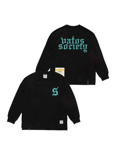 Old Letter Oversized Long Sleeves T-Shirt Black - STIGMA - BALAAN 2