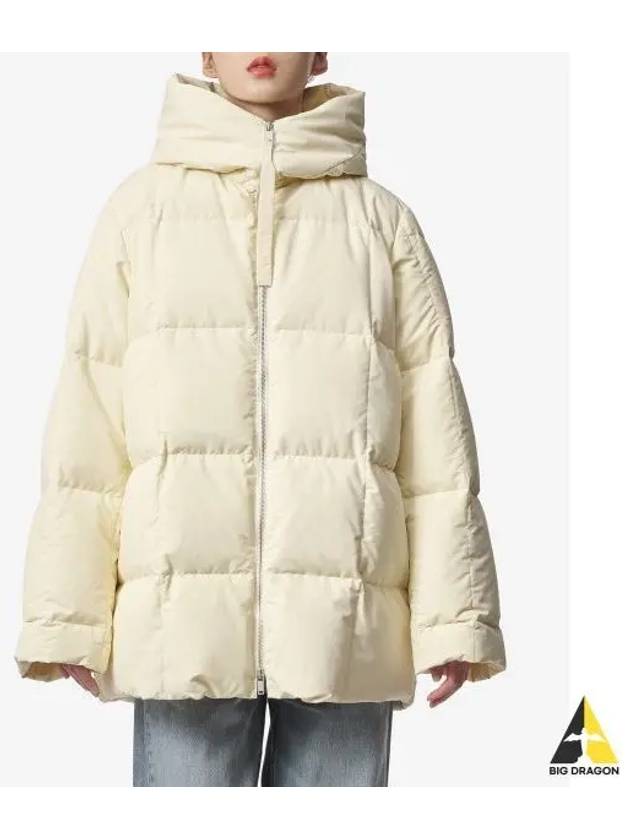 Zipper Quilted Hood Down Padded Ivory - JIL SANDER - BALAAN 2