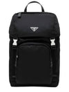 Re-Nylon Saffiano Leather Backpack Black - PRADA - BALAAN 2