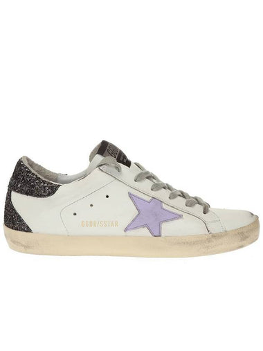 Superstar Glitter Low Top Sneakers Lavender White - GOLDEN GOOSE - BALAAN 1