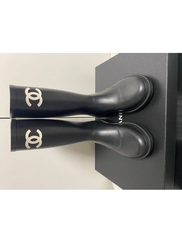 CC Logo High Rubber Rain Boots Black - CHANEL - BALAAN 2