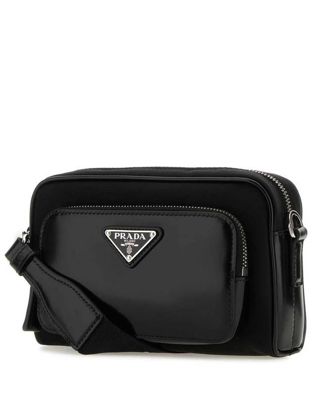 Re-Nylon Brushed Leather Shoulder Bag Black - PRADA - BALAAN 3