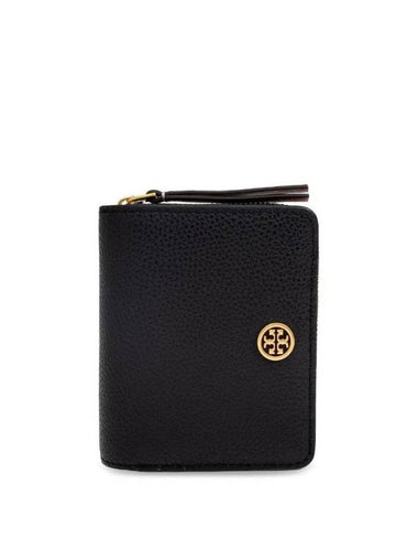 Robinson Logo Plaque Half Wallet Black - TORY BURCH - BALAAN 1