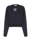 Women's Crop Sweatshirt Black - OFF WHITE - BALAAN 1