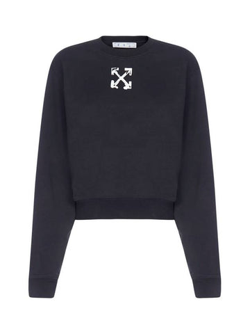 Women's Crop Sweatshirt Black - OFF WHITE - BALAAN 1