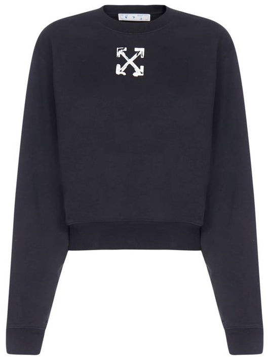 Women's Crop Sweatshirt Black - OFF WHITE - BALAAN 1