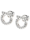 Gancini Crystal Small Earrings Silver - SALVATORE FERRAGAMO - BALAAN 2