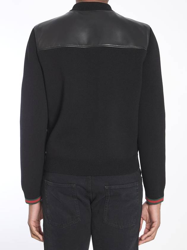 Knit leather jacket black - GUCCI - BALAAN 5