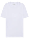 Embroidered Logo Cotton Short Sleeve T-Shirt White - AMI - BALAAN 11