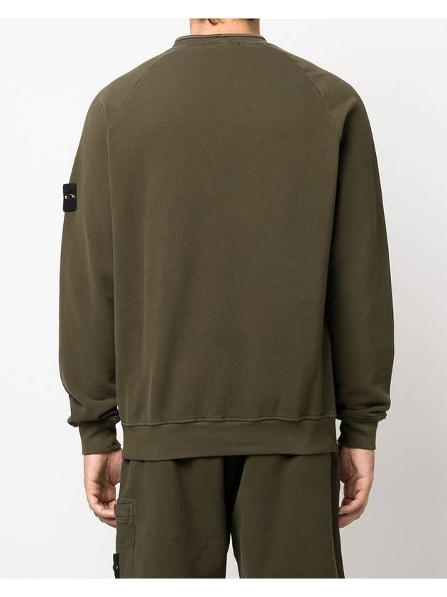 Stretch Cotton Fleece Mock Turtleneck Sweatshirt Olive Green - STONE ISLAND - BALAAN 5