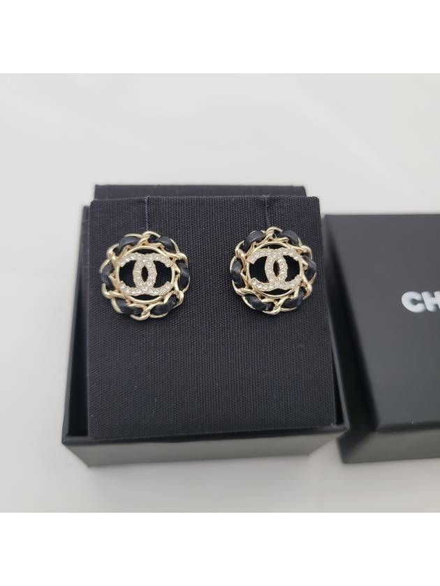 CC logo earrings leather chain lace - CHANEL - BALAAN 6