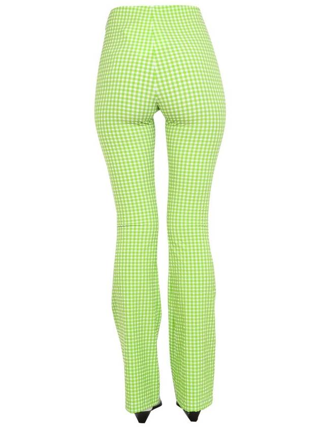 Women's Check Flare High Waist Pants Green - MSGM - BALAAN 5