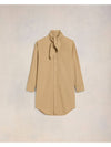 Scarf Collar Shirt Short Dress Sand - AMI - BALAAN 1