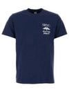 Logo Print Cotton Short Sleeve T-Shirt Navy - SPORTY & RICH - BALAAN 2