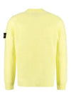 Men's Wappen Patch Crew Neck Wool Knit Top Yellow - STONE ISLAND - BALAAN 5