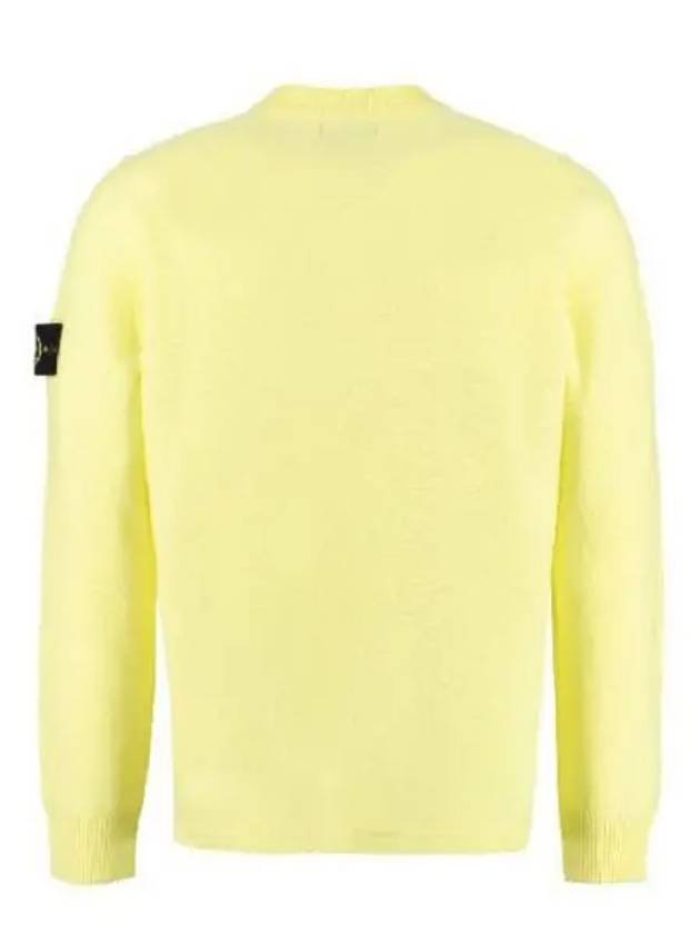 Men's Wappen Patch Crew Neck Wool Knit Top Yellow - STONE ISLAND - BALAAN 5