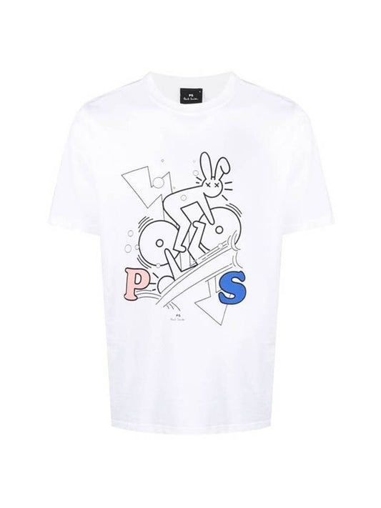 Rabbit Logo Short Sleeve T-Shirt White - PAUL SMITH - BALAAN.