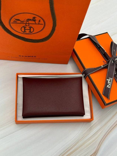 Calvi Madame Card Wallet Rouge H078309CK - HERMES - BALAAN 2