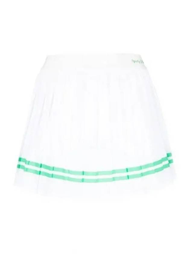 Women's Classic Logo Pleated Skirt White - SPORTY & RICH - BALAAN 2