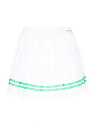 Women's Classic Logo Pleated Skirt White - SPORTY & RICH - BALAAN 2