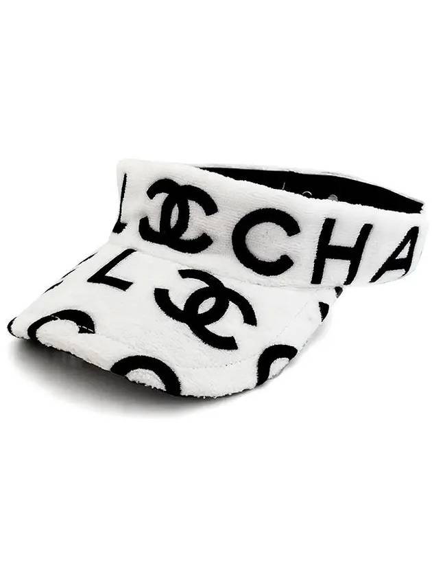 23 Coco Beach Terry Sun Visor White 4ET0697 - CHANEL - BALAAN 1