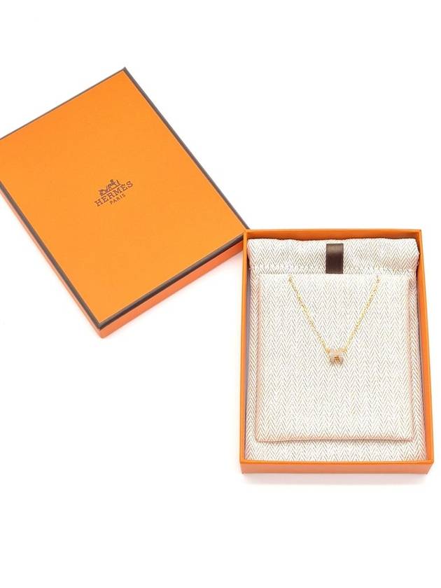 Mini Pop H Pendant Necklace Gold Marron Glace - HERMES - BALAAN 2