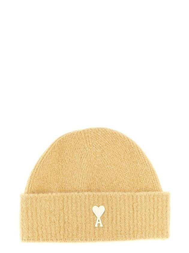 Cloudy Wool Alpaca Hair Knit Beanie Yellow - AMI - BALAAN 1