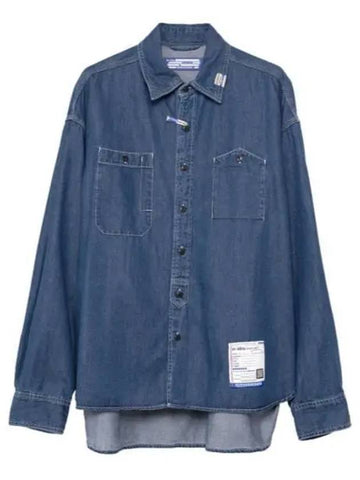 Cotton Tencel Denim Long Sleeve Shirt Indigo - MIHARA YASUHIRO - BALAAN 1