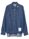 I12SH002 INDIGO Cotton Tencel Denim Long Sleeve Shirt - MIHARA YASUHIRO - BALAAN 1