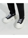 Tread Slick Platform Low Top Sneakers Black White - ALEXANDER MCQUEEN - BALAAN 3