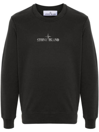 Cotton Fleece Crew Neck Sweatshirt Dark Grey - STONE ISLAND - BALAAN 2