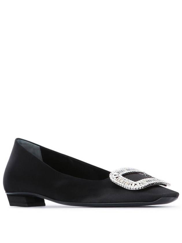 Belle Vivier Crystal Buckle Flat Black - ROGER VIVIER - BALAAN 3