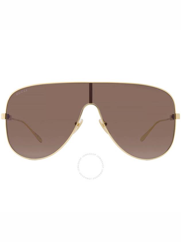 Shield Oversized Frame Sunglasses Gold - GUCCI - BALAAN 2