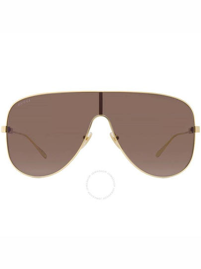 Shield Oversized Frame Sunglasses Gold - GUCCI - BALAAN 2