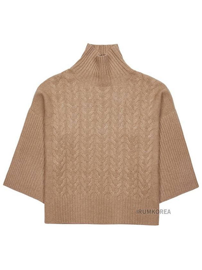 Women's Okra Cable Cashmere Turtleneck Beige - MAX MARA - BALAAN 2