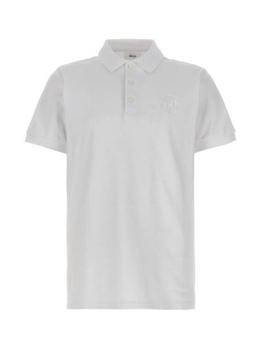 Embroidery Logo Short Sleeve Polo Shirt White - BALLY - BALAAN 1