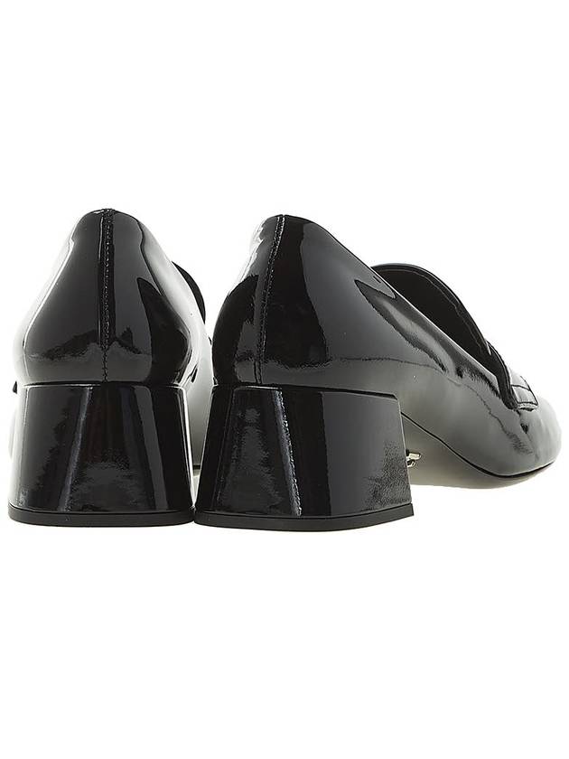 Enamel Metal Triangle Logo Loafers Black - PRADA - BALAAN 5