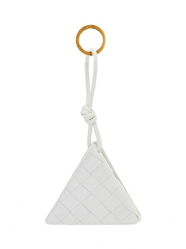 White triangle leather key ring key holder keychain 629578VCPP39033 - BOTTEGA VENETA - BALAAN 1