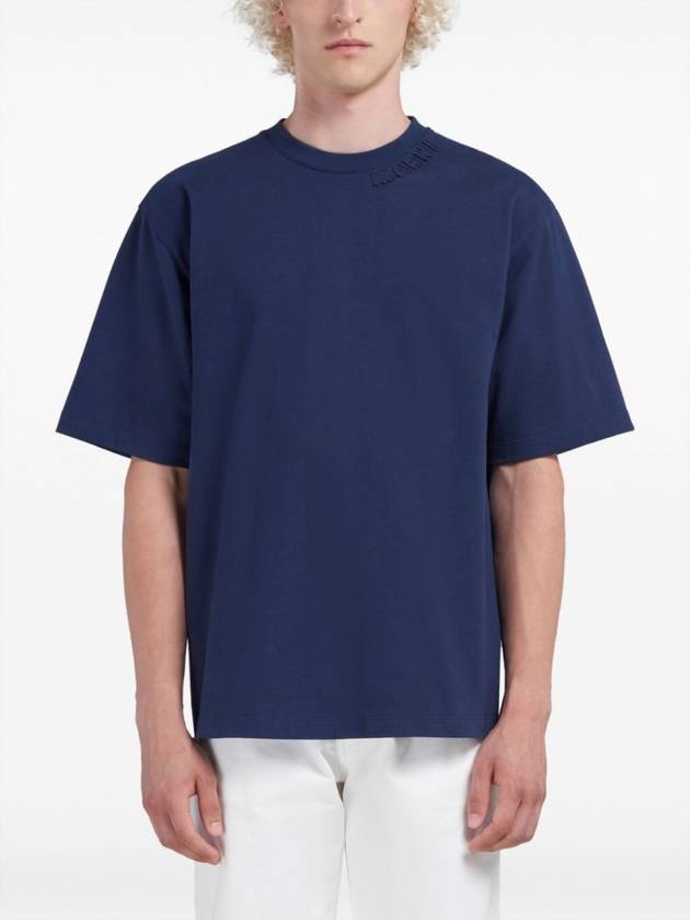 Crew Neck Short Sleeve T-Shirt Blue Marine - MARNI - BALAAN 5