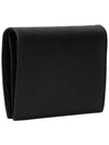 Triangle Logo Saffiano Leather Half Wallet Black - PRADA - BALAAN 4